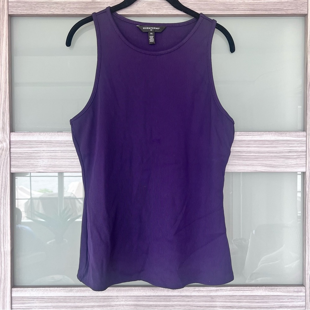WHBM FORME ribbed tank. (Eggplant)